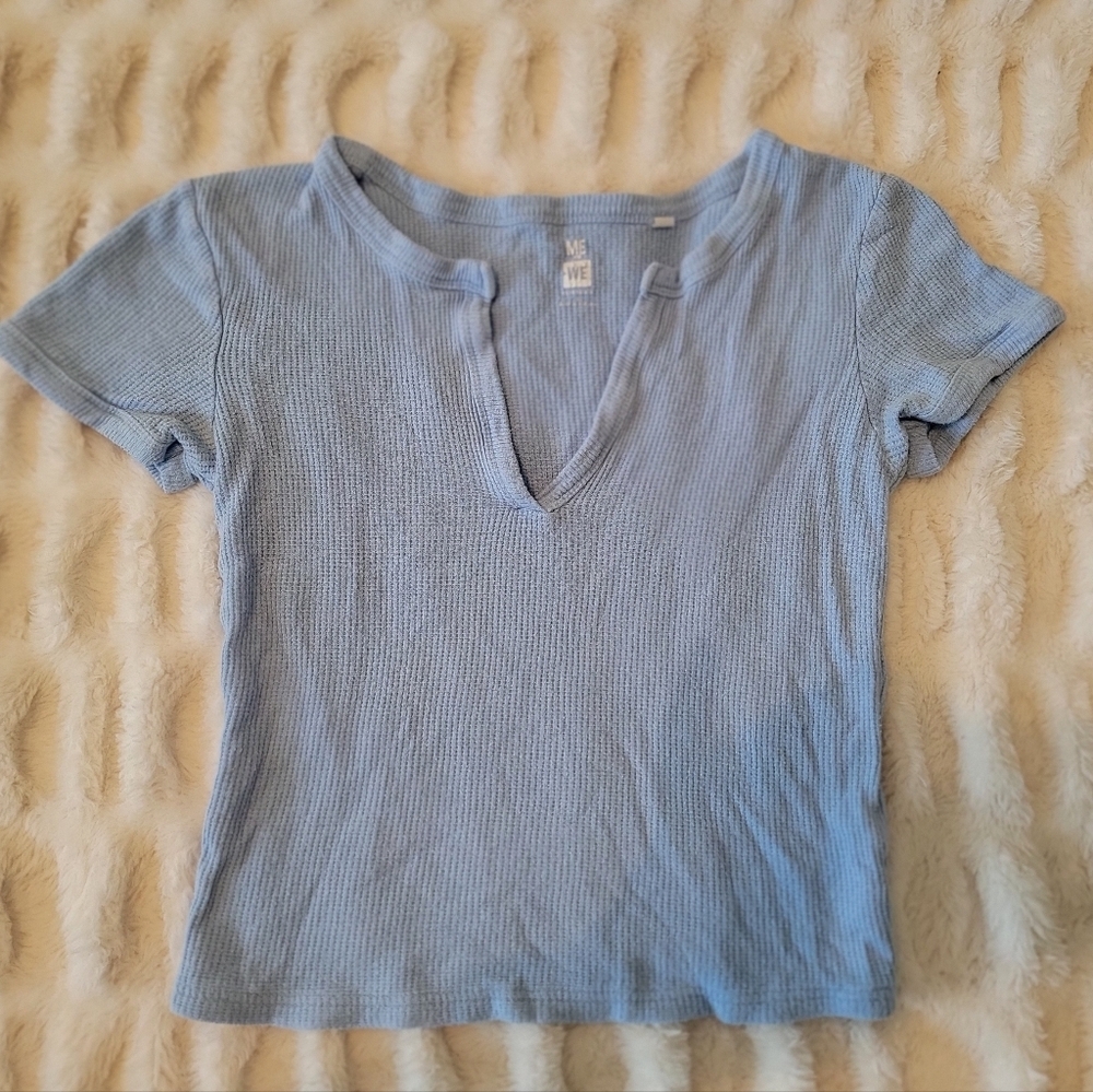 Me to We Sky Blue Crop Top
